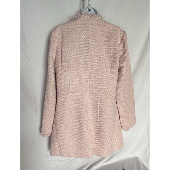 Venus Women Jacket Size 12 Pink Tweed -Open Front - Picture 9 of 16